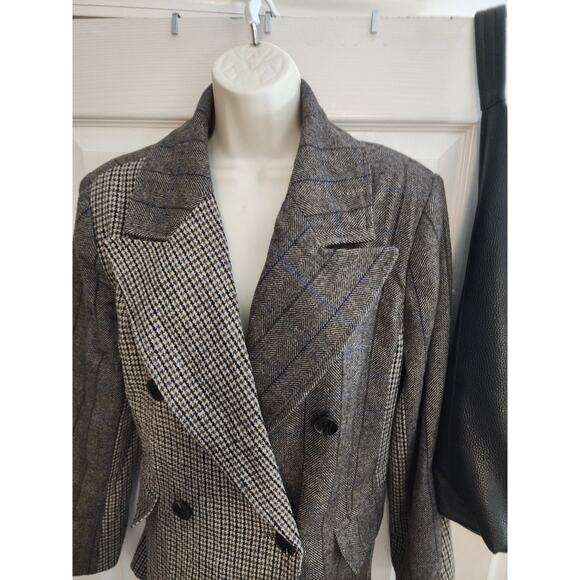 avec les filles womens anthropologie mixed tweed jacket size large lined - Picture 14 of 16